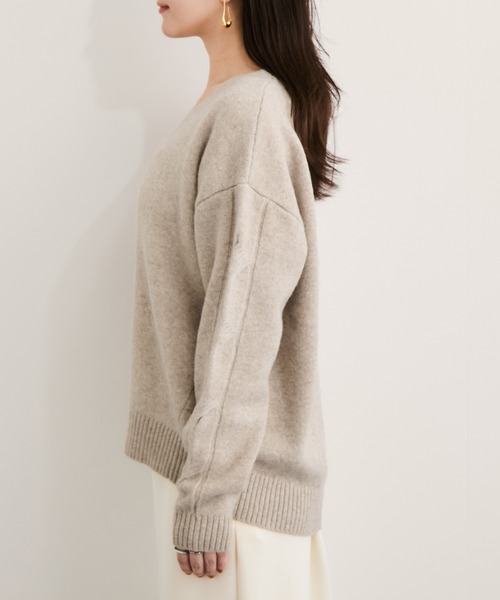 LE CERCLE par rope' ニット セーター カシミア混Vネックニットプル