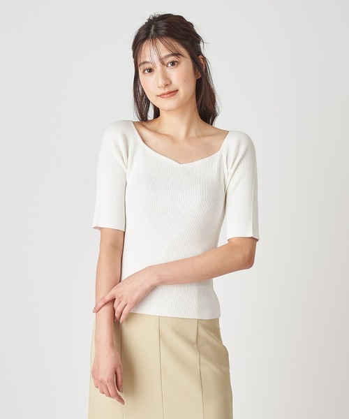 「ROYAL PARTY」 半袖ニット FREE ホワイト レディース_画像2