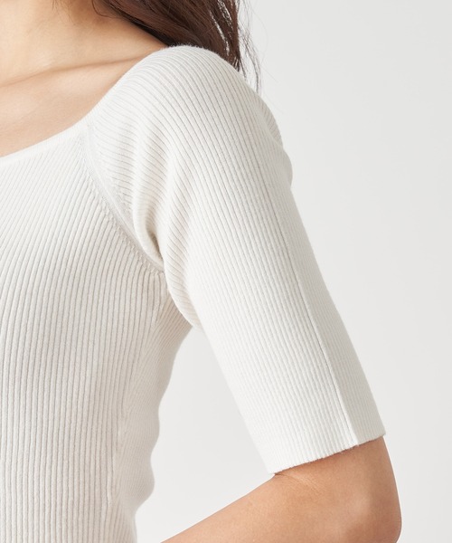 「ROYAL PARTY」 半袖ニット FREE ホワイト レディース_画像6