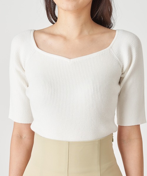 「ROYAL PARTY」 半袖ニット FREE ホワイト レディース_画像8