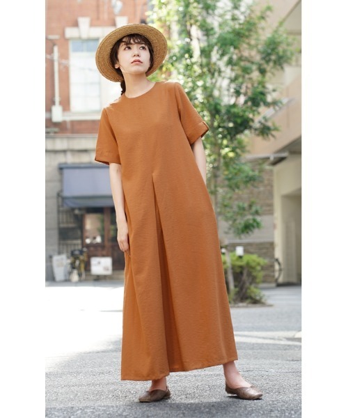 「e-zakkamania stores」 半袖ワンピース M キャメル レディース_画像6