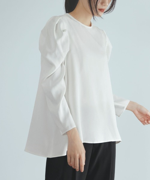 「Flolia」 7分袖ブラウス S オフホワイト レディース_画像4