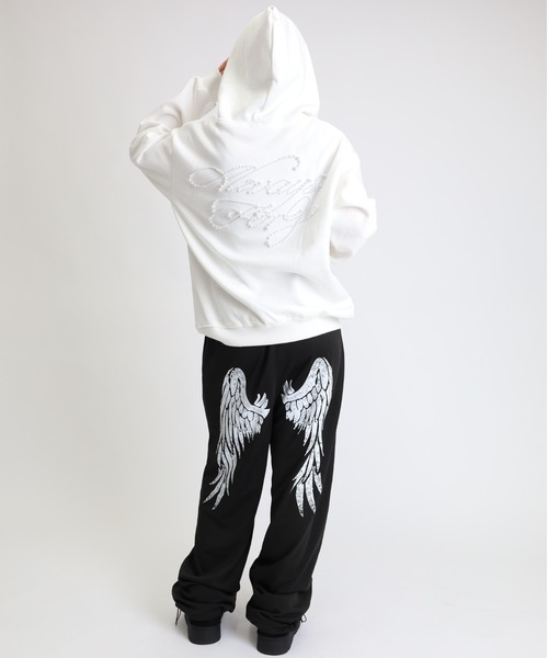 パール付きジップパーカー パール付きダブルジップダンボールパーカー（パーカー）｜tocco closet