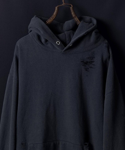 「NUMBER (N)INE DENIM」 ジップアップパーカー 3 ブラック メンズ_画像3