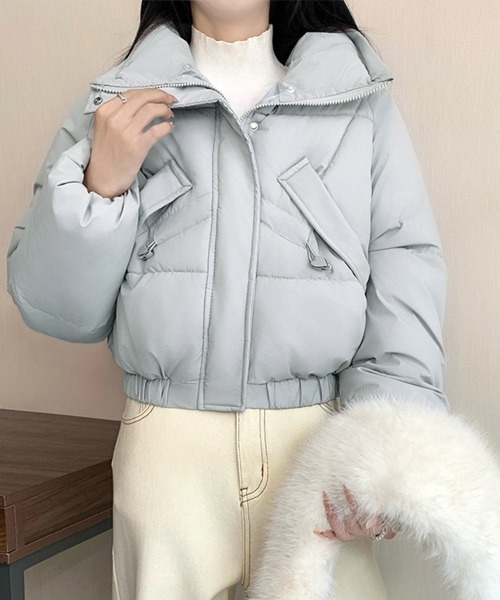 ダウンコート ダウンジャケット フェイクファー付きショートジャケット