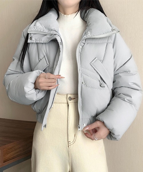 ダウンコート ダウンジャケット フェイクファー付きショートジャケット