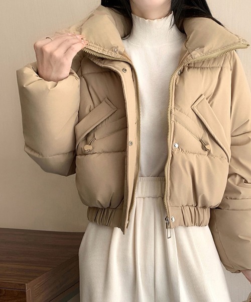 ダウンコート ダウンジャケット フェイクファー付きショートジャケット