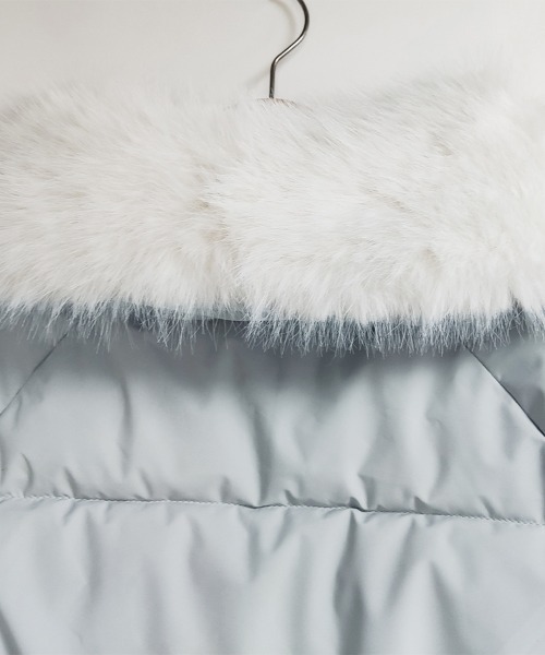 ダウンコート ダウンジャケット フェイクファー付きショートジャケット