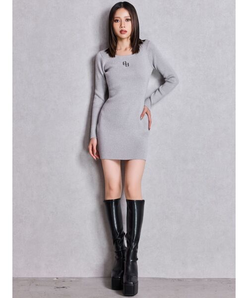 GYDAワンピース GYDA（ジェイダ） ワンピース GGプレート long sleeveニットワンピース