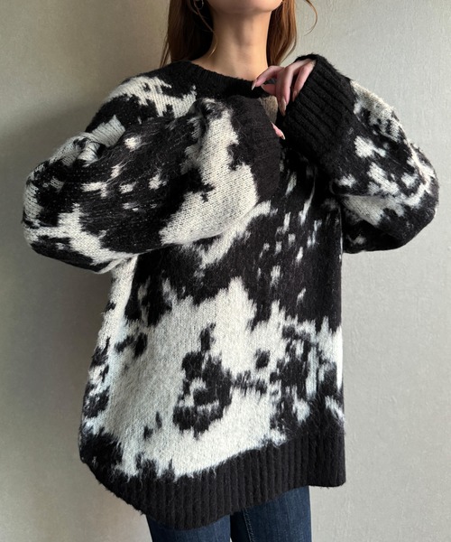 「JUNOAH」 長袖ニット FREE ベージュ系その他 レディース_画像2