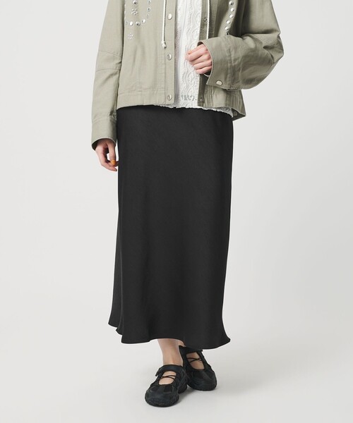 BEAUTY＆YOUTH　ポリエステルマーメイドフレアスカート　ダークグレー BEAUTY&YOUTH UNITED ARROWS（ビューティーアンドユースユナイテッド