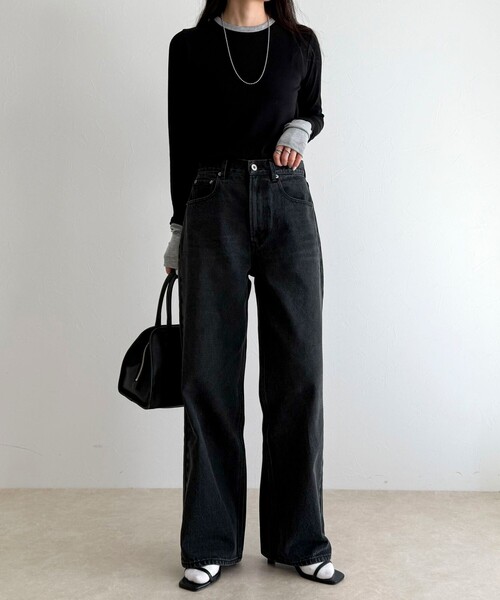 ジーンズ デニム デニムパンツ 「待望の新色＆サイズ展開追加／@sora_522m企画」BASIC STRAIGHT DENIM レディースの画像