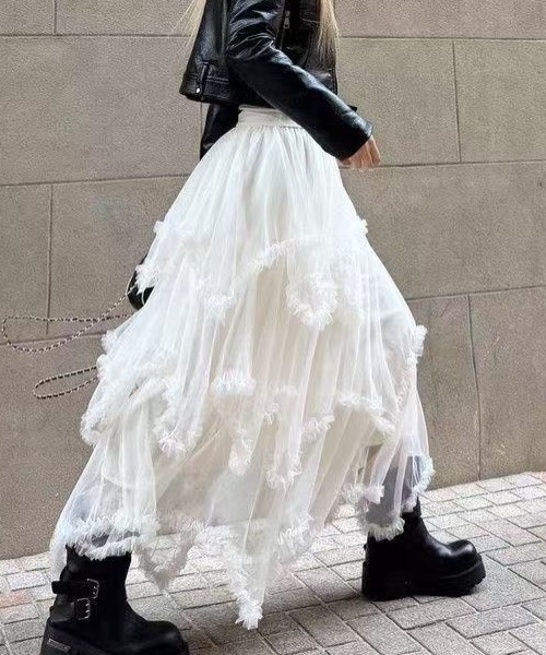 alice auaa レースチュールスカート白 Areeam（アリーム）の「レースチュールスカート（スカート）」 - WEAR