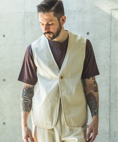 MR.OLIVE（ミスターオリーブ） ベスト ジレ RINSE WASH 6oz SUPER