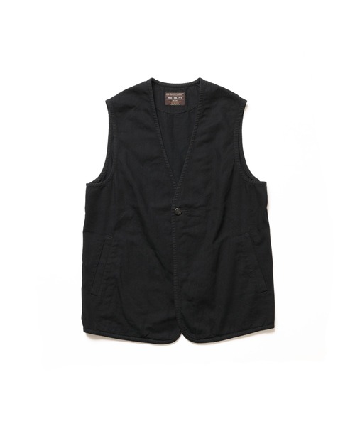  VEST マープ ジレ　黒　メンズMサイズ MR.OLIVE（ミスターオリーブ） ベスト ジレ RINSE WASH 6oz SUPER