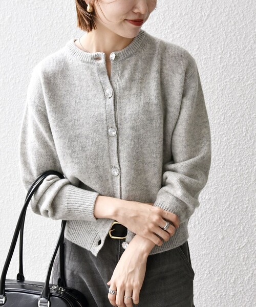 「SHIPS any」 ニットカーディガン ONE SIZE ネイビー レディース_画像4