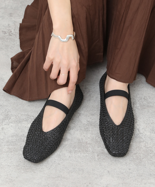 パンプス RELUME メッシュスクエアパンプスの画像