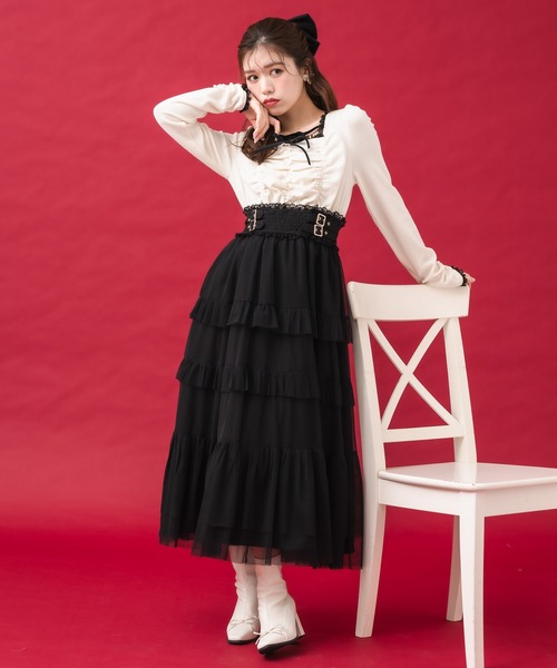 RED VALENTINO チュールスカート　スウェットワンピース クチュールバイロジータ ワンピース チュールティアードドッキング