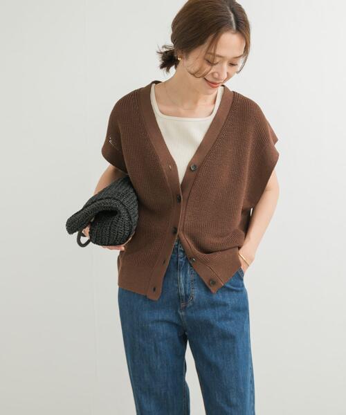 「URBAN RESEARCH DOORS」 ニットベスト MEDIUM ベージュ レディース_画像2