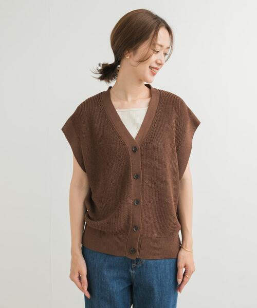 「URBAN RESEARCH DOORS」 ニットベスト MEDIUM ベージュ レディース_画像9