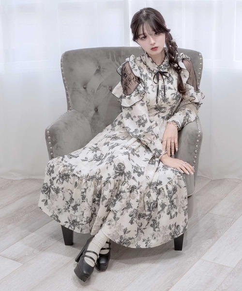 「TITTY&CO.」 長袖ワンピース FREE ベージュ レディース_画像7