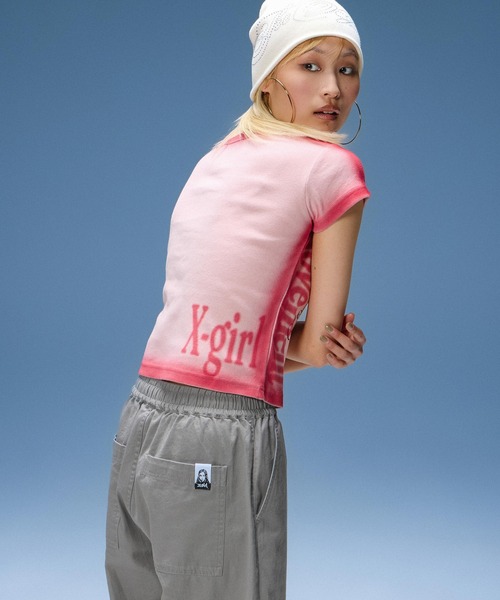 X-girl（エックスガール） パンツ FADED FACE LABEL EASY SHORTS
