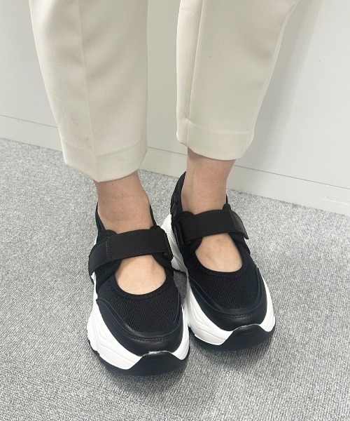「Shoes in Closet」 フラットサンダル L ブラック×ブラック レディース_画像5