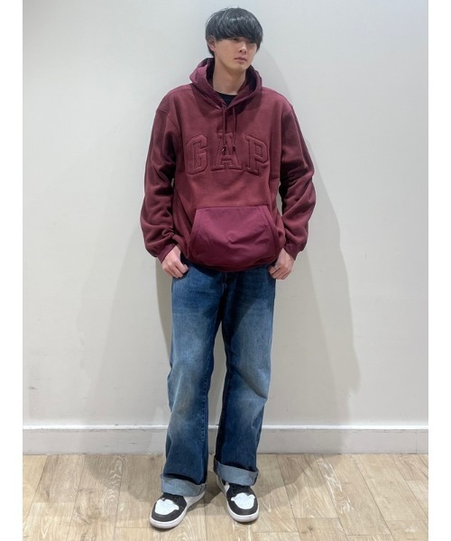 「GAP」 プルオーバーパーカー X-SMALL ブラウン メンズ_画像7
