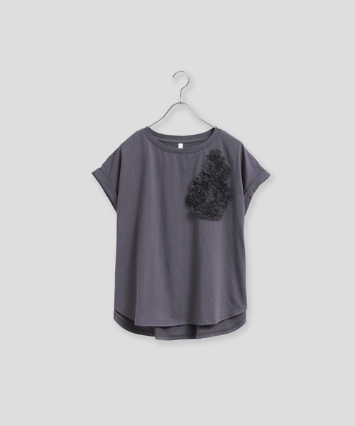 tシャツ 「KELEN / ケレン」チュール刺繍デザインコットンジャージープルオーバー レディースの画像