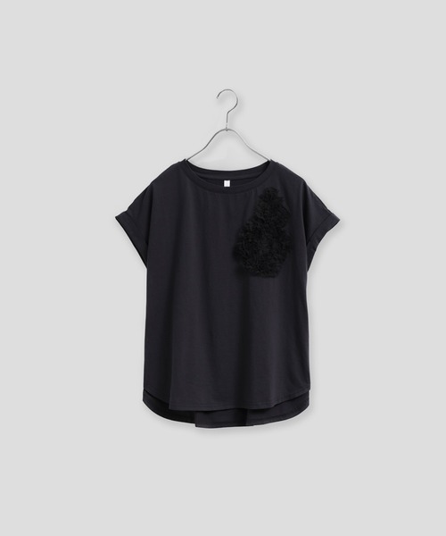 tシャツ 「KELEN / ケレン」チュール刺繍デザインコットンジャージープルオーバー レディースの画像