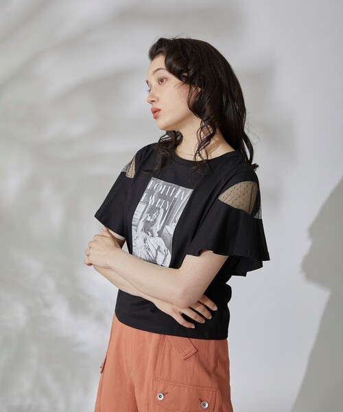 「GRACE CONTINENTAL」 半袖カットソー 36 ブラック レディース_画像3
