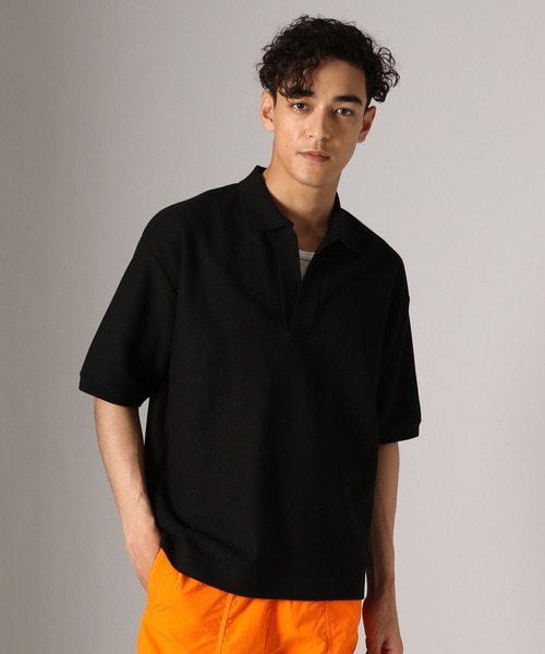 KITH KHM033427 シャドウストライプ スキッパー ポロシャツ L BAYFLOW（ベイフロー） tシャツ スキッパーポロシャツ メンズ