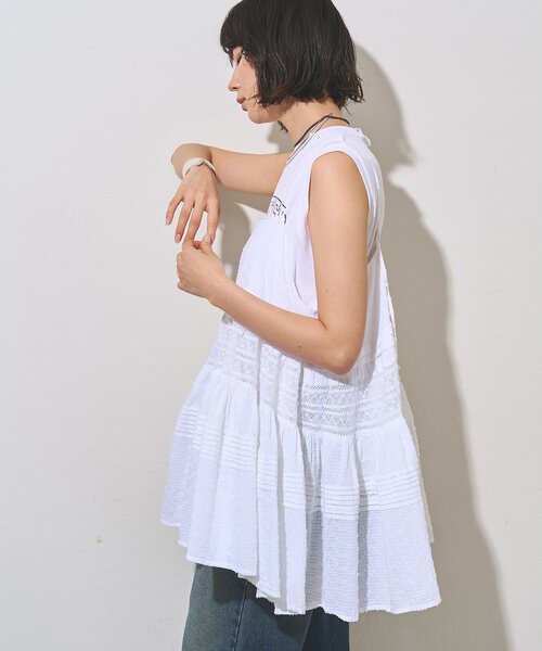 Whim Gazette（ウィム ガゼット） ブラウス シャツ レースキャミ