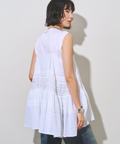 Whim Gazette（ウィム ガゼット） ブラウス シャツ レースキャミ