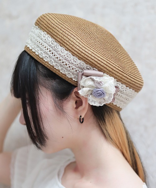 axes femme（アクシーズ ファム） 帽子 ベレー帽 uvカット 紫外線
