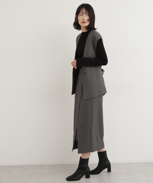 「NATURAL BEAUTY BASIC」 ベスト SMALL グレー レディース_画像2