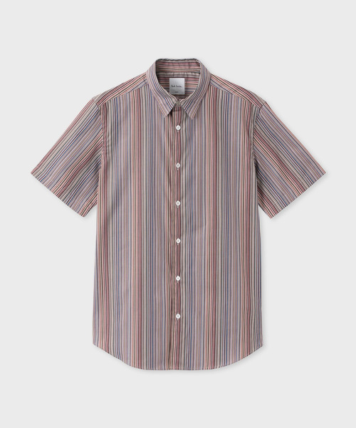 Paul Smith ポールスミス　ビッグシルエット　半袖シャツ　サイズ(L) Paul Smith（ポール・スミス） シャツ 半袖 Signature Stripe” 半袖