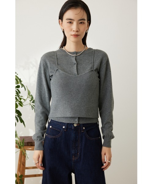 「crie conforto」 キャミソールニット FREE グレー レディース_画像5