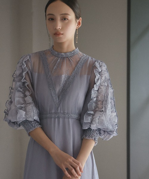「GIRL」 7分袖ワンピース M グレイッシュベージュ レディース_画像6