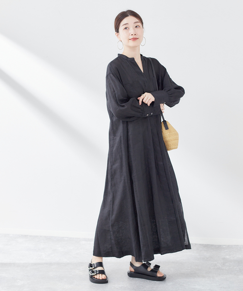 「journal standard L'essage」 長袖ワンピース FREE ブラック レディース_画像6