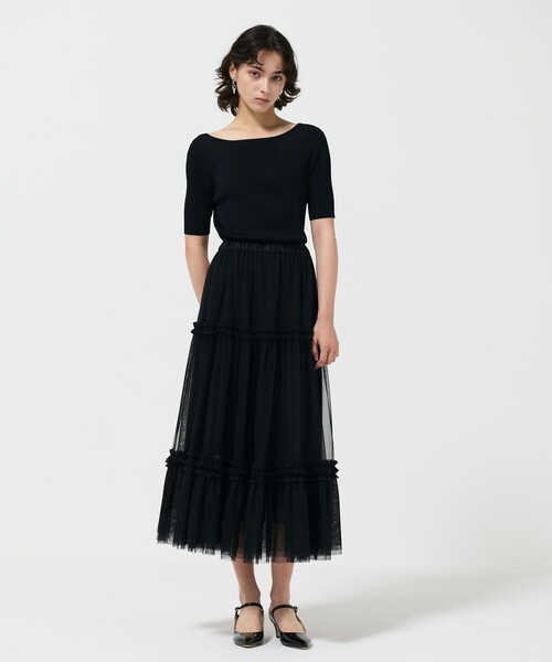 「GRACE CONTINENTAL」 半袖ニット 36 ホワイト レディース_画像3