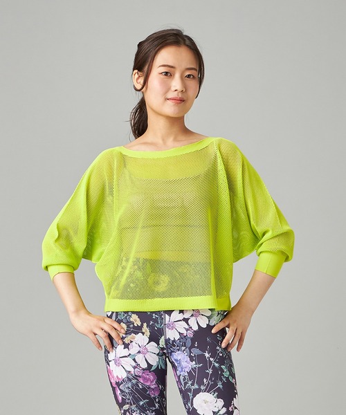 チャコット ノーソーイングニット 7分袖メッシュニットTシャツ Chacott（チャコット） tシャツ 「ノーソーイングニット」7分袖