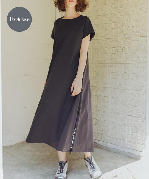 ワンピース 半袖 「吸水速乾/UVカット/イージーケア」「別注」THOUSAND MILE×URBAN RESEARCH FRENCH SLEEVE DRESS