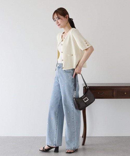 「BLUEEAST」 ニットカーディガン MEDIUM ベージュ レディース_画像3