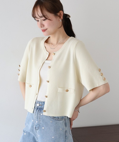 「BLUEEAST」 ニットカーディガン MEDIUM ベージュ レディース_画像5