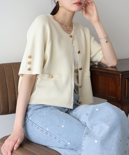 「BLUEEAST」 ニットカーディガン MEDIUM ベージュ レディース_画像8