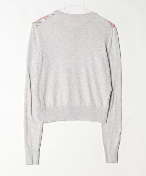 「Ted Baker」 花柄ニットカーディガン 2 グレー レディース_画像2
