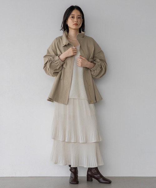 apart by. 【撥水加工付き】スタンドブルゾン　アイボリー A part by（アパートバイ） ブルゾン アウター 「撥水加工」スタンド