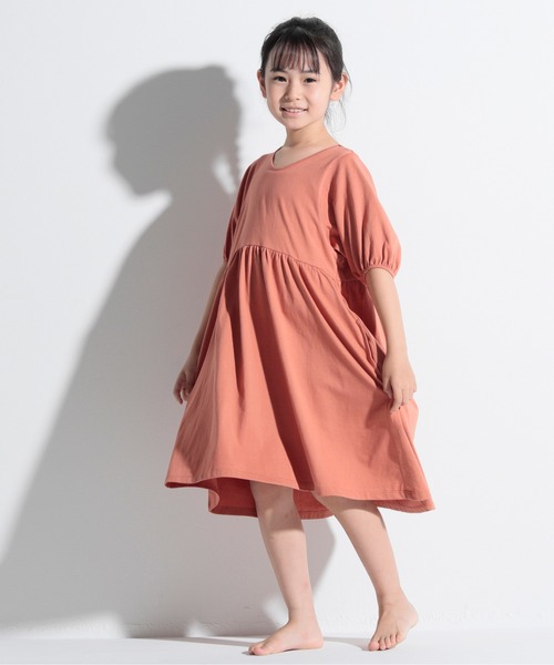 ワンピース Vネック Og V N Gather Dress オーガニックコットンワンピ ポケット付き 85 145cm 特別セール品
