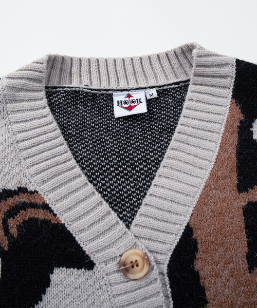 45r カーディガン　パッチワーク　切替 ウール　Rロゴ刺繍　サイズ2 45r カーディガン パッチワーク 切替 ウール Rロゴ刺繍 サイズ2 45r